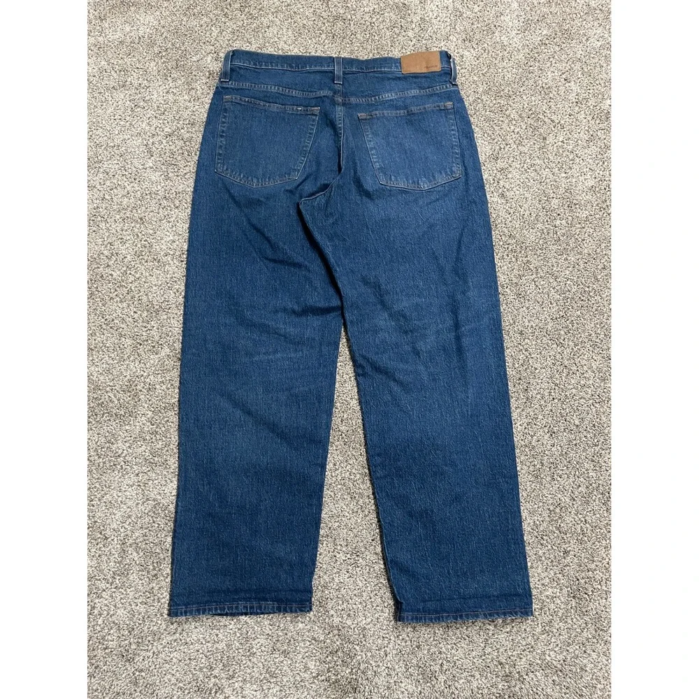 Madewell Mens Vintage Straight Jeans Blue Denim Button Fly 36x32